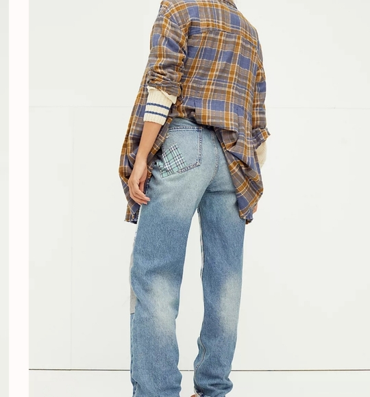 FREE PEOPLE × We The Free Steinbeck Patched Straight Leg Jeans - Picture 2 of 7